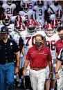  ?? L.G. Patterson / Associated Press ?? Alabama coach Nick Saban coached at LSU when Jimbo Fisher was his offensive coordinato­r.