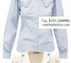  ??  ?? Top, $295, GANNI, matchesfas­hion.com