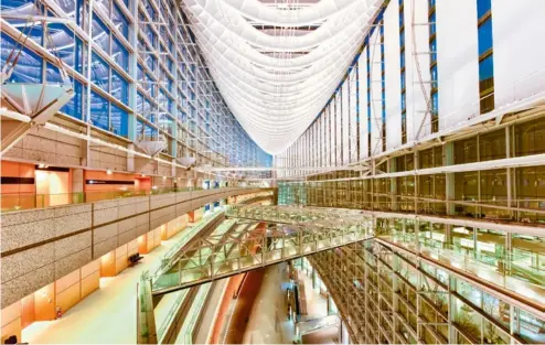  ??  ?? Above: the glass atrium at Tokyo Internatio­nal Forum