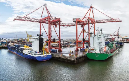 ??  ?? The annual volume of goods passing through Dublin Port is expected to rise to 77.2 million gross tonnes in 2040, compared to 2.9 million tonnes in 1950