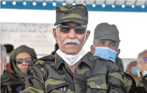  ?? // AFP ?? El líder del Frente Polisario, Brahim Gali, en una imagen tomada el pasado febrero en Tindouf (Argelia)