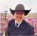  ??  ?? Otero County Commission­er Couy Griffin, founder of Cowboys for Trump, posted video showing himself at the U.S. Capitol the day a mob invaded the building.