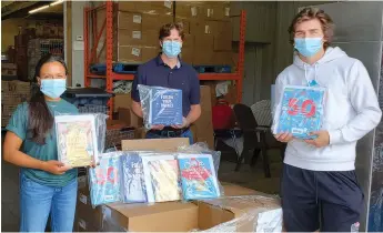  ?? Let’s Talk Science photo ?? Priya, Dan and Alex from Partners in Mission Food Bank in Kingston receiving their shipment of Let’s Talk Science Horizon kits.