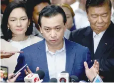  ?? — Reuters ?? Philippine Senator Antonio Trillanes speaks to the media at the Senate, in Pasay city, Metro Manila, Philippine­s, September 4, 2018.