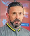  ??  ?? Derek McInnes
short-term deal to see if he enjoyed it up here. But he never really settled and we let him move on.”
McInnes will be aiming to shackle Quitongo in tomorrow’s Betfred Cup semi-final at Hampden.