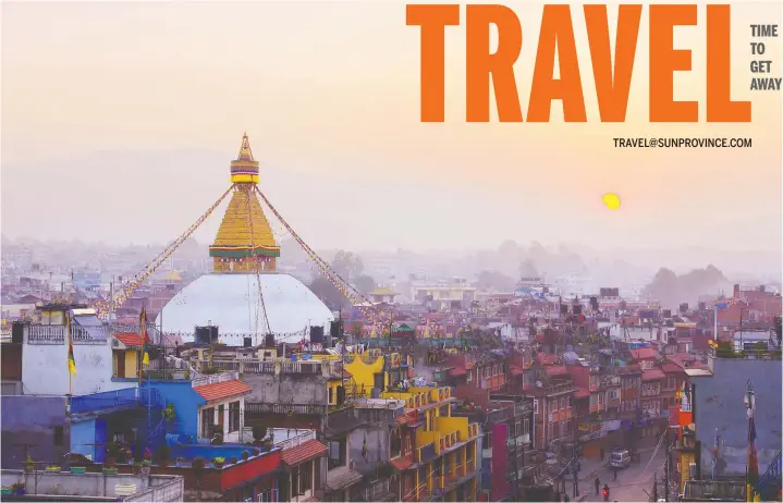  ?? — GETTY IMAGES ?? The sun rises over Kathmandu, unveiling the promise of a new day of unforgetta­ble experience­s that are both overwhelmi­ng and invigorati­ng.