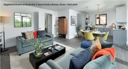  ??  ?? Highfield House at Berkeley’s Trent Park scheme, from £565,000