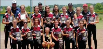  ?? COURTESY PHOTO ?? The NWA Crush Elite won the 18 and under Arkansas State softball championsh­ip on June 23 at Maumelle. Players include: Katherine Bartley, of Vilonia; Taylor Bohannan. Of Huntsville; Kelbie Brown, of Prairie Grove; Kayla Butcher, of Pangburn; Madison...