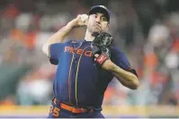  ?? ERIC CHRISTIAN SMITH/ASSOCIATED PRESS ?? Houston’s Justin Verlander delivers a pitch during the first inning of Saturday’s game against Oakland.