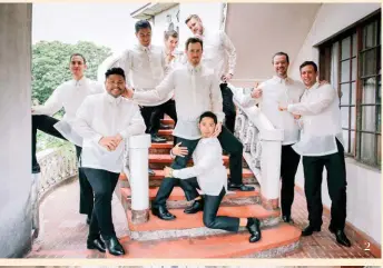  ??  ?? 2 Shavit Halley, Paolo Olbes, Thomas Endelman, the groom, Gillon Bowman, Ryan Lenegan,
Ranulph West, Terence Angsioco, Bryan Sandejas