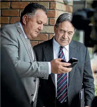  ?? PHOTO: STUFF ?? NZ First leader and foreign affairs minister Winston Peters has been juggling both hats while pitching to Finance Minister Grant Robertson ahead of the Budget. When it comes to getting his party’s message out, his colleague Shane Jones has been left...