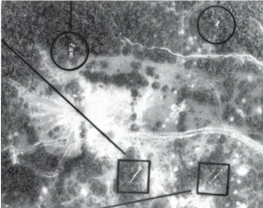  ??  ?? Left: Reconnaiss­ance photo shows Russian SA-2 missiles and the control van inside the SAM ring. Controller­s typically were Soviet, Cuban or North Korean.