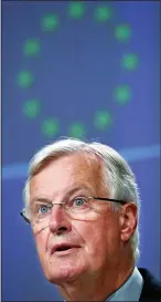  ?? Picture: YVES HERMAN/EPA ?? FRUSTRATED: Michel Barnier