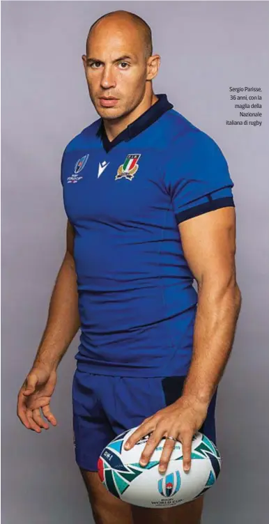  ??  ?? Sergio Parisse, 36 anni, con la maglia della
Nazionale italiana di rugby