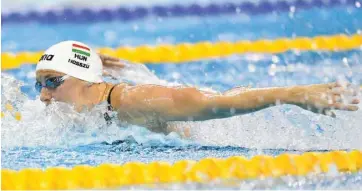  ??  ?? Katinka Hosszu of Hungary won her seventh consecutiv­e World Cup gold in the women’s 400m Individual Medley.