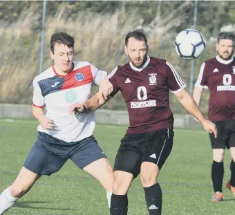  ??  ?? The Grange (white) v Ashbrooke Rosedene (dark red) at Silksworth Sports Complex on Sunday.