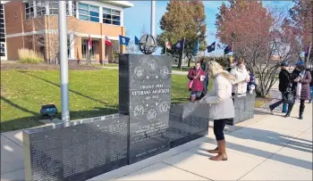  ?? GREGORY TEJEDA/DAILY SOUTHTOWN ?? Orland Park’s Veterans Day remembranc­e ceremony will be held Monday at the Veterans Memorial directly south of Village Hall at 14700 S. Ravinia Ave.