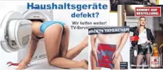  ?? Fotos: Terre des Femmes ?? Von Frauenrech­tlerinnen kritisiert­e Werbungen.