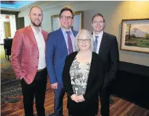  ??  ?? From left: McKenzie Investment­s’ Peter McCarthy; TD Wealth’s Tyler Watson, Joanne Pedersen and Tyler Knight.