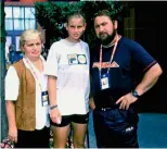  ??  ?? From left: Jelena in her early tennis career; with partner Tin Bikic; and with her mother, Liliana, and father, Damir.