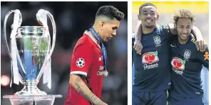  ??  ?? ALL CHANGE: Liverpool misery for Firmino and (right) Jesus and Neymar have fun together