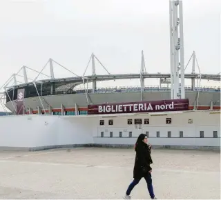  ?? LAPRESSE ?? Lo Stadio Olimpico Grande Torino chiuso: ieri niente calcio nel capoluogo piemontese