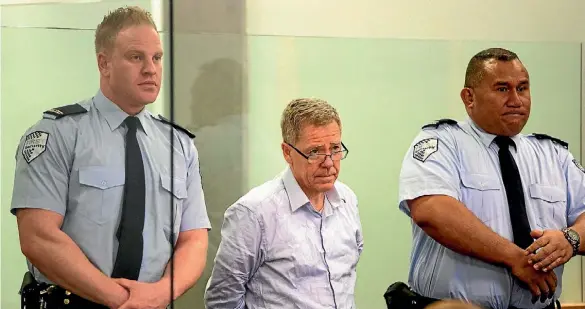  ??  ?? Jeremy Kerr appears for sentencing at the High Court at Auckland after pleading guilty to five drugs charges.