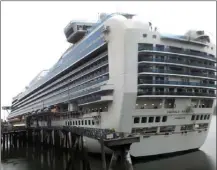  ?? The Associated Press ?? The Emerald Princess cruise ship is docked in Juneau, Alaska, Wednesday.The FBI is investigat­ing the death of a Utah woman on board the ship, which was travelling in U.S. waters outside Alaska.