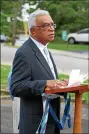  ?? SUBMITTED PHOTO ?? In this file photo, Rev. Charles W. Quann speaks at prayer vigil.