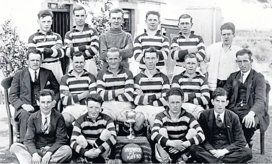  ??  ?? An Arbroath reader has sent in this photograph and says: “It shows a Carnoustie Panbride FC team from 1929-30 with an impressive trophy which they won. It is thought that the team played at the public ground at the Rec’ and later merged with Carnoustie YM. The team no longer exists, but I don’t know when it went into abeyance.” Can any football historians help?