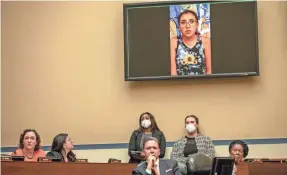  ?? JASON ANDREW/POOL VIA GETTY IMAGES ?? Miah Cerrillo, 11, testifies by video before the House Oversight and Reform Committee on Wednesday.