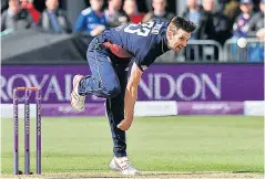  ??  ?? Fighting back: Mark Wood in action in England’s victory over Ireland on Friday