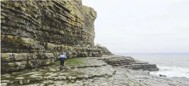  ??  ?? ABOVE The majority of the cliffs on the Glamorgan Heritage Coast, including those at Traeth Mawr, are made up of Liassic limestone and shale BELOW Nash Brook picks a course through an old water mill