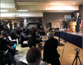  ?? (AP/Morry Gash) ?? Kenosha County District Attorney Michael Graveley speaks Tuesday in Kenosha, Wis., concerning the filing of charges against the white police officer who shot Jacob Blake, a Black man, in August.