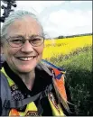  ?? LOANED PHOTO ?? JEANA MOORE has walked more than 5,500 miles and enrolled more than 20,000 new donors through her ‘Steps to Marrow’ efforts. She is seen here on her European walk in 2012.