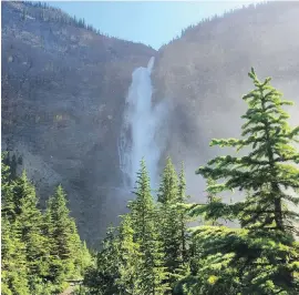  ??  ?? Water tumbles 380 metres at Takakkaw Falls in Yoho National Park.