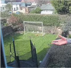  ??  ?? The garden goal the neighbouri­ng boys don’t always hit