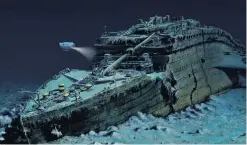  ??  ?? A computer-generated image of the Titanic wreck on the ocean floor