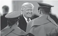  ?? ASSOCIATED PRESS ?? President-elect Donald Trump greets Army cadets before the Army-Navy college football game Saturday in Baltimore.