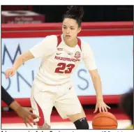  ?? (NWA Democrat-Gazette/David Gottschalk) ?? Arkansas senior Amber Ramirez, who averages 12.5 points per game and is one of the Razorbacks’ best three-point shooters, will be a game-time decision tonight against Florida after suffering a concussion.