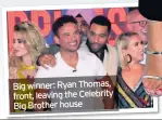  ??  ?? Big winner: Ryan Thomas, front, leaving the Celebrity Big Brother house