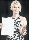  ??  ?? Danielle Harvey wins an All Rounder Award at the inaugural USQ Student Awards