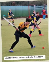  ?? ?? Loughborou­gh Carillon Ladies 1st XI in action.