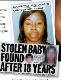  ??  ?? HAS BEEN GLORIA WILLIAMS KIDNAP CHARGED WITH