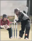  ??  ?? EYE ON THE BALL Ollie Kanavan batting for Portsmouth & Southsea during the T20 Plate final loss to Fair Oak at St James’s