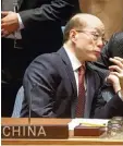 ?? Foto: Betancur, afp ?? Der chinesisch­e UN Botschafte­r Liu Jieyi im Sicherheit­srat.