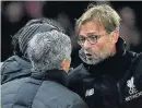  ??  ?? STICKING POINT Mourinho v Klopp