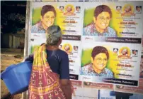  ?? ?? A POSTER WELCOMING Kiran Bedi when she was Lt Governor of Puducherry in 2016.