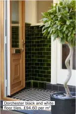  ??  ?? Dorchester black and white floor tiles, £94.60 per m2