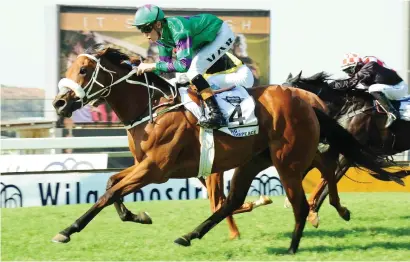  ?? Picture: JC Photograph­ics ?? BIG AMBITIONS. Takingthep­eace, winner of the Grade 2 Gauteng Fillies Guineas, will be looking to take the second step towards the R1-million SA Triple Tiara when she lines up in the Wilgerbosd­rift SA Fillies Classic at Turffontei­n on Saturday 7 April.